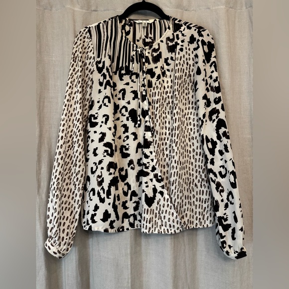 CAbi Tops - Cabi Wanderer Blouse Mixed Animal Print XS